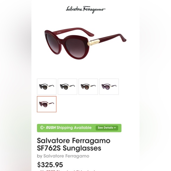 Salvatore Ferragamo SF762S Sunglasses - Dark Purple Frame main image 5